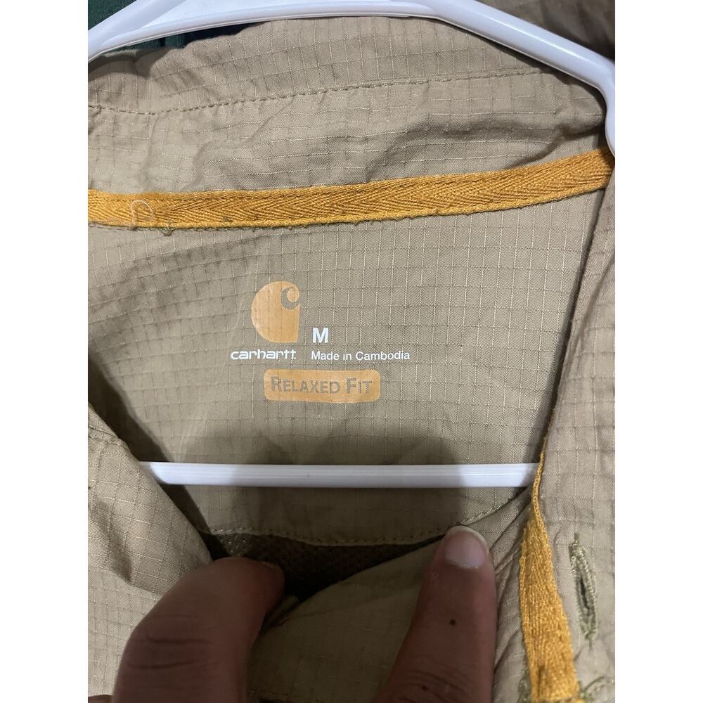 Size Medium-Carhartt Men Force® Mandan tan Shirt - Picture 3 of 4